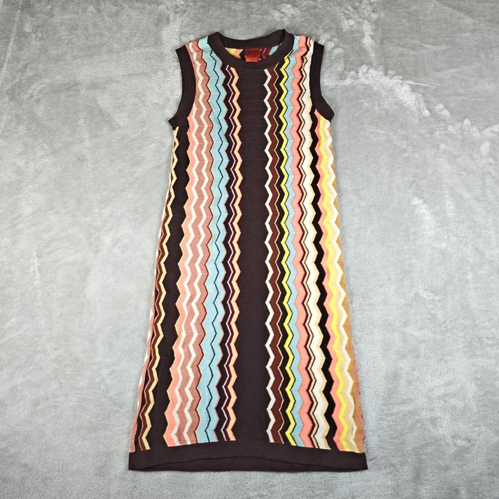 Missoni for Target Dress Womens XL Brown Zigzag Knit Sleeveless